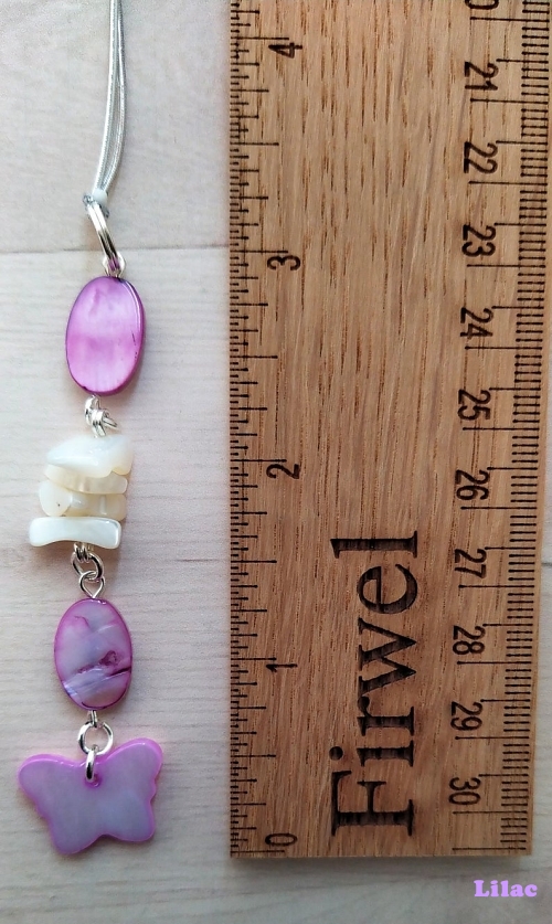 Butterfly Shell Lilac Car Charm Size