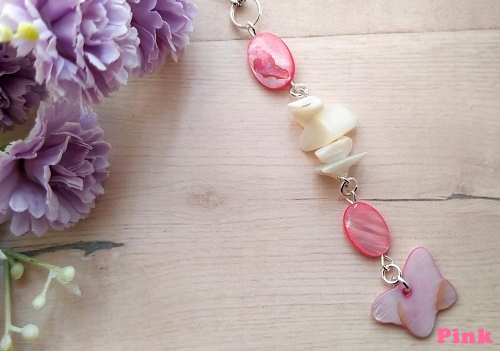 Butterfly Shell Pink Car Charm