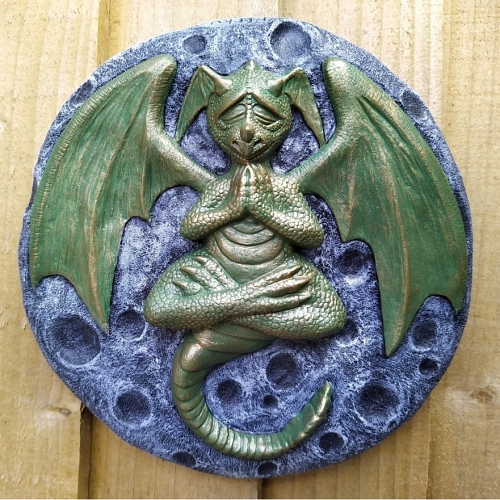 Meditating Moon Dragon garden ornament