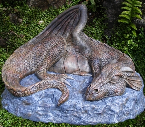 Sleeping dragon garden ornament