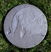 Moon Gazing Hare Family Stepping Stone